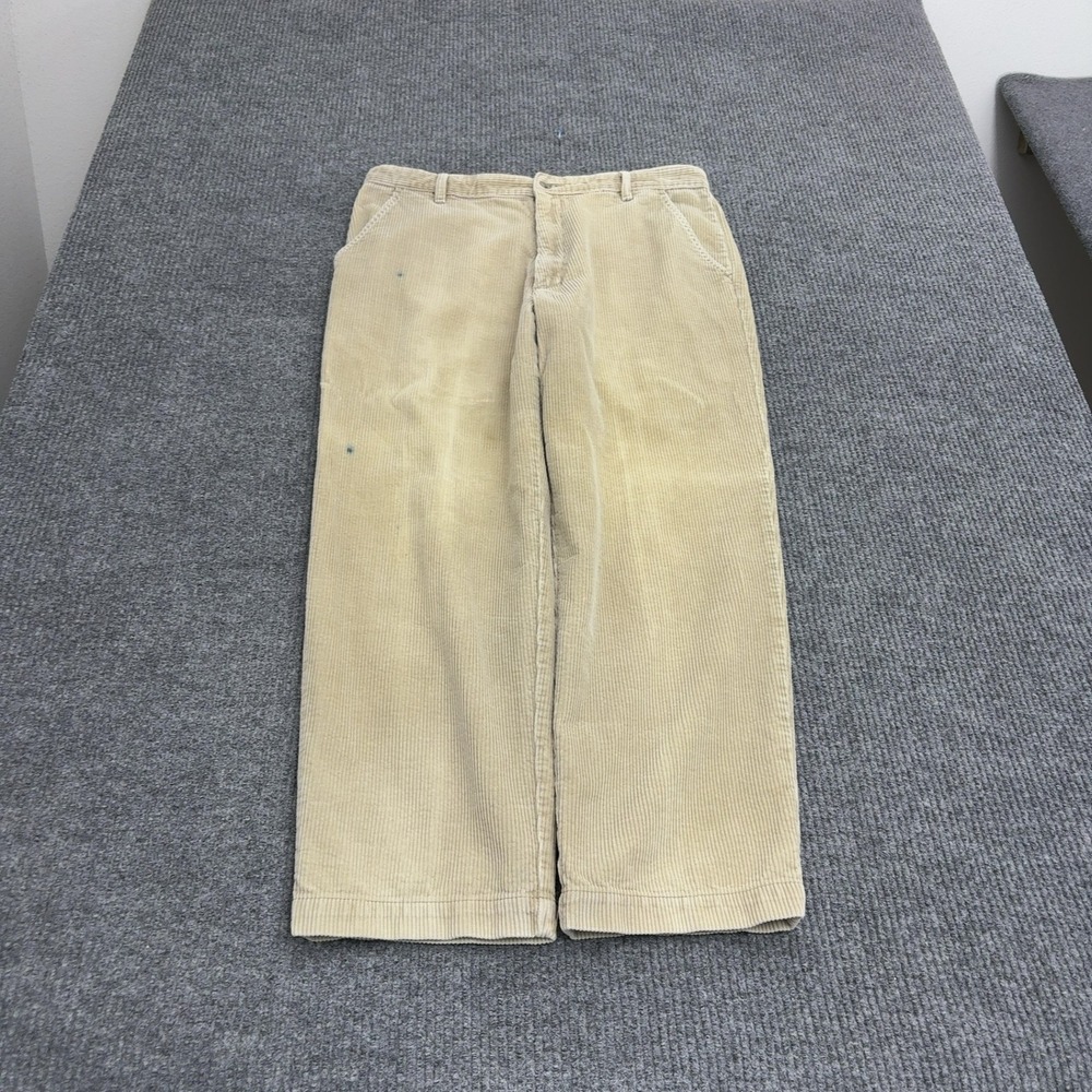 Vintage Club Room Pants Mens 36x29 Beige Cotton Corduroy Baggy Skate Streetwear